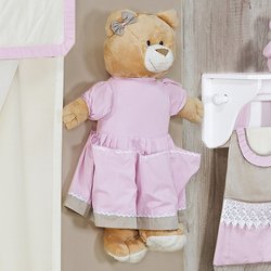 Porta Fraldas Ursa Elegance Rosa 100% Algodão Porta Fraldas Ursa Elegance Rosa 100% Algodão
