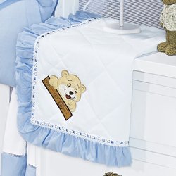 Manta de Bebê Piquet Ursinhos Azul 100% Algodão Manta de Bebê Piquet Ursinhos Azul 100% Algodão