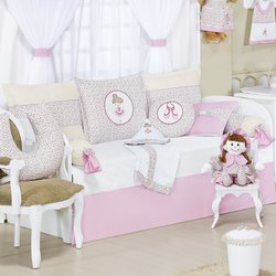 Kit Cama Babá Bailarina Rosa 100% Algodão 8 Peças Kit Cama Babá Bailarina Rosa 100% Algodão 8 Peças