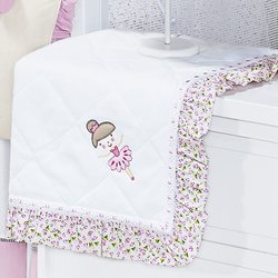 Manta de Bebê Piquet Bailarina Rosa 100% Algodão Manta de Bebê Piquet Bailarina Rosa 100% Algodão