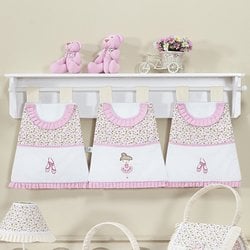 Porta Fraldas Varão + Prateleira Bailarina Rosa 5 Peças Porta Fraldas Varão + Prateleira Bailarina Rosa 5 Peças