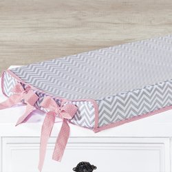 Trocador de Bebê Chevron Rosa Anatômico Trocador de Bebê Chevron Rosa Anatômico