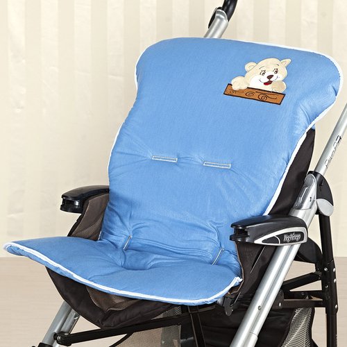 Capa de Carrinho de Bebê Ursinhos Azul 100% Algodão