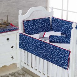 Kit Berço Náutico Azul Marinho 100% Algodão 9 Peças Kit Berço Náutico Azul Marinho 100% Algodão 9 Peças