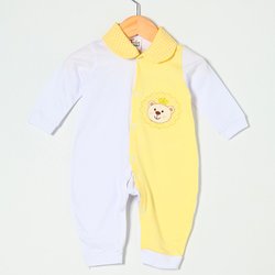 Macacão de Bebê Menino Urso Príncipe Amarelo Macacão de Bebê Menino Urso Príncipe Amarelo