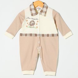 Macacão de Bebê Menino Leãozinho Bege Macacão de Bebê Menino Leãozinho Bege