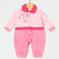 Macacão de Bebê Menina Gatinha Rosa Plush Macacão de Bebê Menina Gatinha Rosa Plush