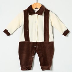 Macacão de Bebê Menino Chic plush Marrom Macacão de Bebê Menino Chic plush Marrom