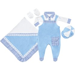 Saída de Maternidade Classic Azul 5 Peças Saída de Maternidade Classic Azul 5 Peças