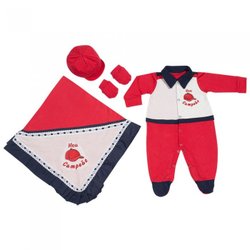 Saída de Maternidade Campeão Vermelho 4 Peças Saída de Maternidade Campeão Vermelho 4 Peças