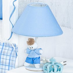 Kit Acessórios Príncipe Azul Abajur + Cesta + Jogo de Potes Kit Acessórios Príncipe Azul Abajur + Cesta + Jogo de Potes