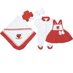 Saída de Maternidade Joaninha Vermelho 5 Peças Saída de Maternidade Joaninha Vermelho 5 Peças
