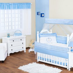 Quarto de Bebê Completo Sem Cama Babá Príncipe Azul 100% Algodão Quarto de Bebê Completo Sem Cama Babá Príncipe Azul 100% Algodão