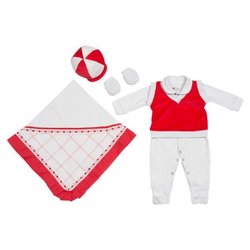Saída de Maternidade Luquinha Vermelho 5 Peças Saída de Maternidade Luquinha Vermelho 5 Peças