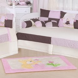 Tapete de Quarto Enxoval Bebê Menina Pelúcia Ursa Florista Tapete de Quarto Enxoval Bebê Menina Pelúcia Ursa Florista