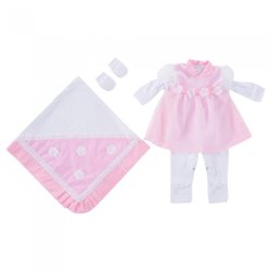 Saída de Maternidade Flor Delicada Rosa 5 Peças Saída de Maternidade Flor Delicada Rosa 5 Peças