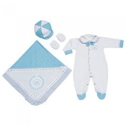 Saída de Maternidade Coroa Real Azul 4 Peças Saída de Maternidade Coroa Real Azul 4 Peças