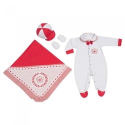 Saída de Maternidade Coroa Real Vermelho 4 Peças Saída de Maternidade Coroa Real Vermelho 4 Peças