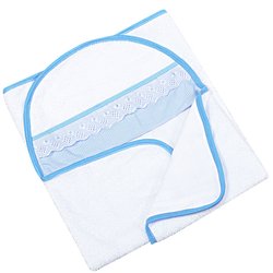 Toalha de Banho com Capuz Clássica Azul Toalha de Banho com Capuz Clássica Azul