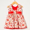 Vestido Infantil Chic Floral Vermelho