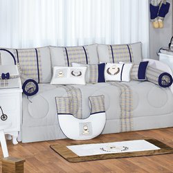 Kit Cama Babá Prince Elliot Cinza 100% Algodão 10 Peças Kit Cama Babá Prince Elliot Cinza 100% Algodão 10 Peças
