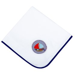 Cobertor de Bebê Fofo Barquinho Azul Marinho Cobertor de Bebê Fofo Barquinho Azul Marinho