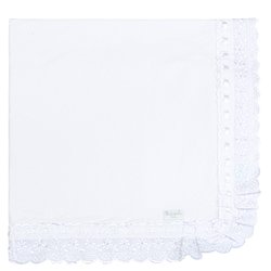 Manta de Bebê Branco Malha Bordado Inglês Manta de Bebê Branco Malha Bordado Inglês