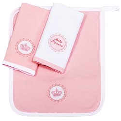 Toalha de Boca Coroa Rosa Kit 3 Peças Cotton Fio Egípcio Toalha de Boca Coroa Rosa Kit 3 Peças Cotton Fio Egípcio