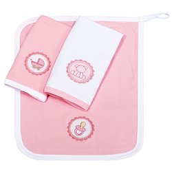 Toalha de Boca Ursinha Rosa Kit 3 Peças Cotton Fio Egípcio Toalha de Boca Ursinha Rosa Kit 3 Peças Cotton Fio Egípcio