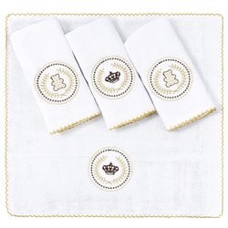 Fralda de Boca Coroa Bege Kit 4 Peças 100% Algodão Fralda de Boca Coroa Bege Kit 4 Peças 100% Algodão