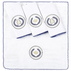 Fralda de Boca Coroa Azul Marinho Kit 4 Peças 100% Algodão Fralda de Boca Coroa Azul Marinho Kit 4 Peças 100% Algodão
