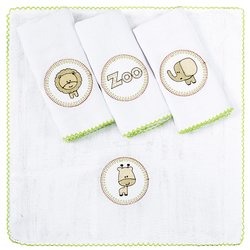 Fralda de Boca Safari Verde Kit 4 Peças 100% Algodão Fralda de Boca Safari Verde Kit 4 Peças 100% Algodão