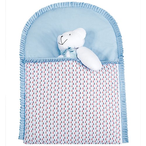 Saco de Bebê Dormir Âncora Azul 100% Algodão