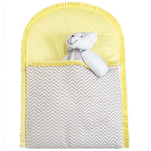 Saco de Bebê Dormir Chevron Amarelo 100% Algodão