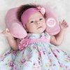 Almofada de Pescoço para Bebê Oncinha Rosa Plush