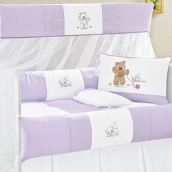 Kit Berço Ursa Baby Lilás 100% Algodão 8 Peças Kit Berço Ursa Baby Lilás 100% Algodão 8 Peças