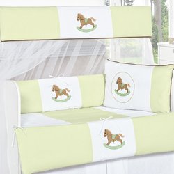 Kit Berço Cavalinho Verde 100% Algodão 8 Peças Kit Berço Cavalinho Verde 100% Algodão 8 Peças