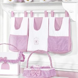 Porta Fraldas Varão Realeza Rosa 100% Algodão 3 Peças Porta Fraldas Varão Realeza Rosa 100% Algodão 3 Peças