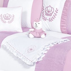 Manta de Bebê Realeza Rosa 100% Algodão Manta de Bebê Realeza Rosa 100% Algodão
