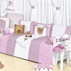 Kit Cama Babá Soninho Rosa 100% Algodão 7 Peças Kit Cama Babá Soninho Rosa 100% Algodão 7 Peças