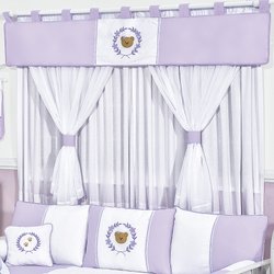 Cortina Quarto de Bebê Ursa Sapeca Lilás Cortina Quarto de Bebê Ursa Sapeca Lilás