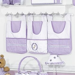 Porta Fraldas Varão Ursa Sapeca Lilás 100% Algodão 3 Peças Porta Fraldas Varão Ursa Sapeca Lilás 100% Algodão 3 Peças