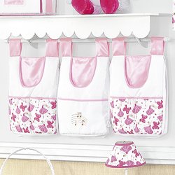 Porta Fraldas Varão Balé Musical Rosa 100% Algodão 3 Peças Porta Fraldas Varão Balé Musical Rosa 100% Algodão 3 Peças