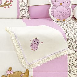 Manta de Bebê Coruja Carinhosa Rosa 100% Algodão Manta de Bebê Coruja Carinhosa Rosa 100% Algodão
