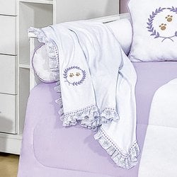 Manta de Bebê Ursa Sapeca Lilás 100% Algodão Manta de Bebê Ursa Sapeca Lilás 100% Algodão