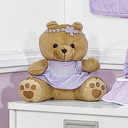 Ursinha Decorativa Ursa Sapeca Lilás M Ursinha Decorativa Ursa Sapeca Lilás M