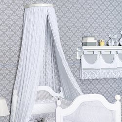 Mosquiteiro de Renda com Dossel Arabesco Branco Mosquiteiro de Renda com Dossel Arabesco Branco