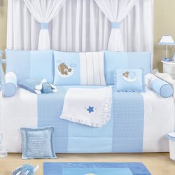 Kit Cama Babá Urso Soneca Azul 7 Peças Kit Cama Babá Urso Soneca Azul 7 Peças