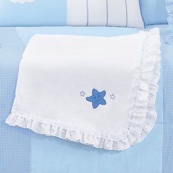 Manta de Bebê Urso Soneca Azul 100% Algodão Manta de Bebê Urso Soneca Azul 100% Algodão