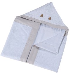 Toalha de Banho para Bebê Com Capuz Requinte Luxo Bege Toalha de Banho para Bebê Com Capuz Requinte Luxo Bege